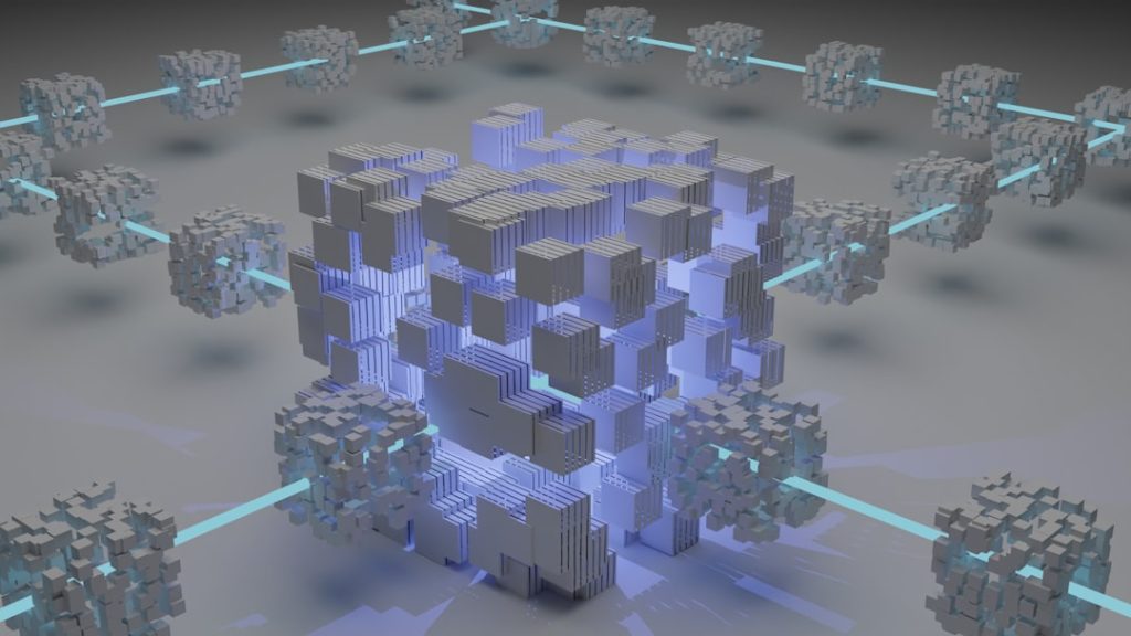 3D illustration of blocks in a blockchain.
「 LOGO / BRAND / 3D design 」 
WhatsApp: +917559305753
 Email: shubhamdhage000@gmail.com